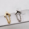 TRIANGLE DIAMOND DRAPE CHAIN CZ STUD THREADLESS (PUSH IN) 316L SURGICAL STEEL LABRET SET